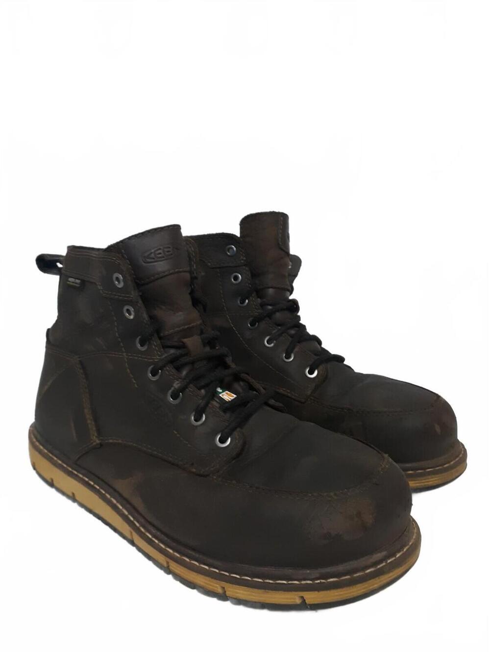 Keen Utility San Jose Men's 6" Work Boots Size 9.5 D Safety Toe Waterproof Brown